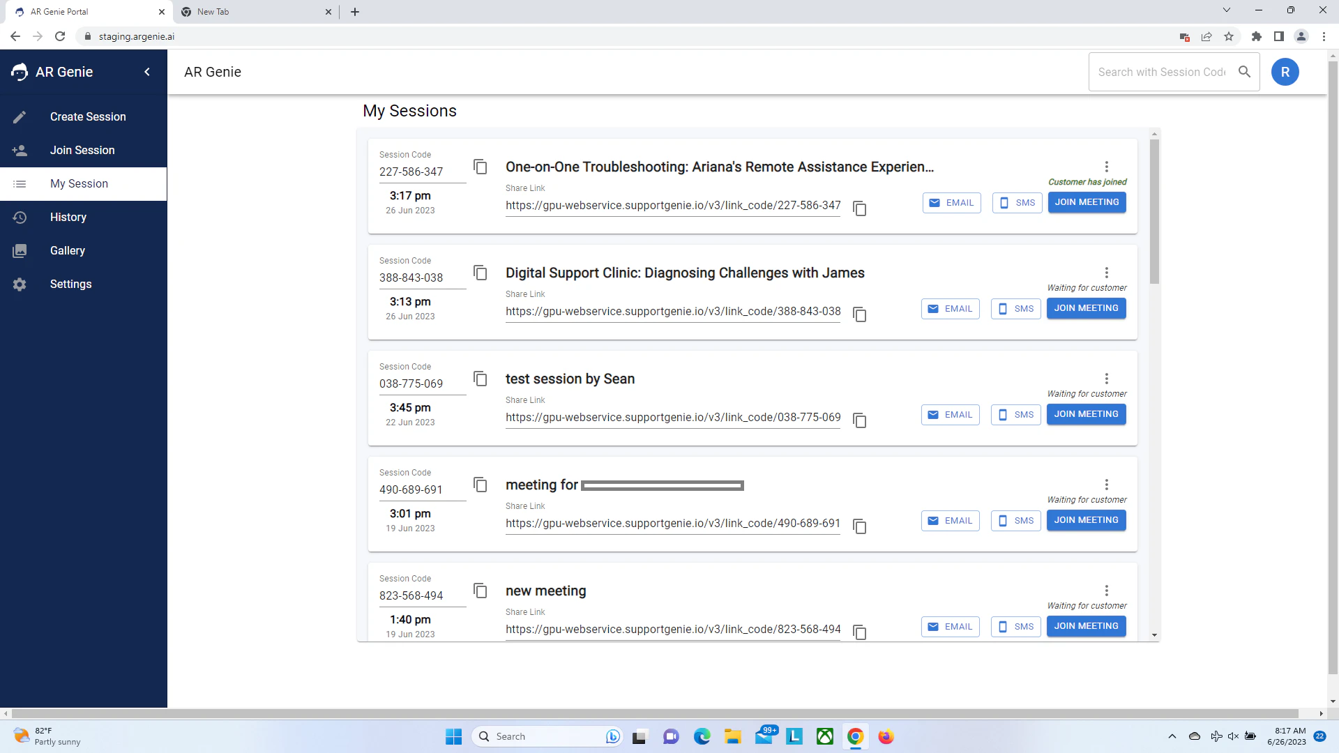 screenshot of AR Genie